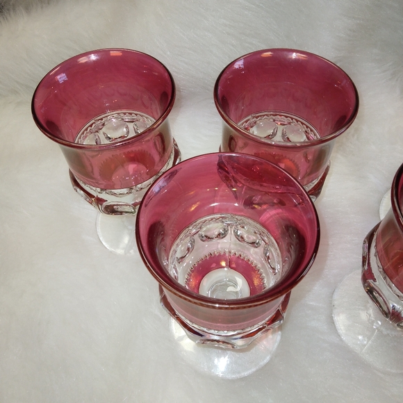 MCM Pressed Glass Goblets. No cracks, some wear, 2 small bubbles - Picture 5 of 12
